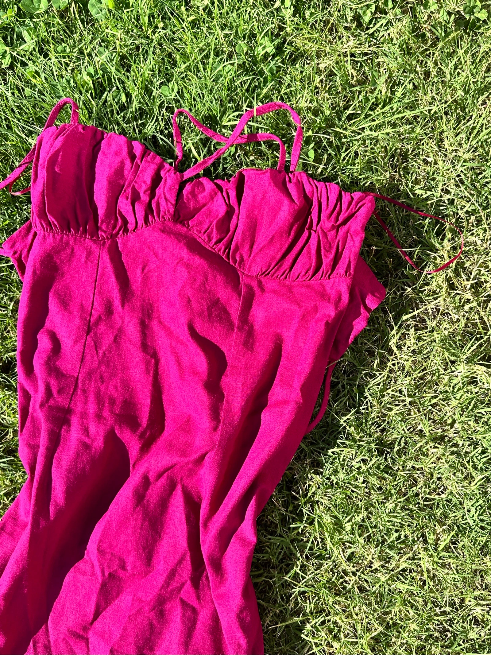Vestido midi alças com linho – photo 2